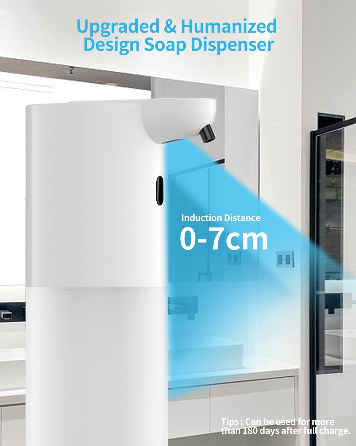 Automatic Soap Dispenser, 400 ML Rechargeable Non-Touch Foam Soap Dispenser with 4 Adjustable Foam Quantity, Electric Soap Dispenser for Wall Mounting with Infrared Motion Sensor - Automatic Cleaning-2