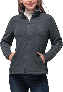 33,000ft Womens Fleece Jackets Ladies Lightweight Warm Full Zip Coat Breathable Microfleece Ladies Sweater Casual Long Sleeve, Ideal for Travelling Outdoor Sport