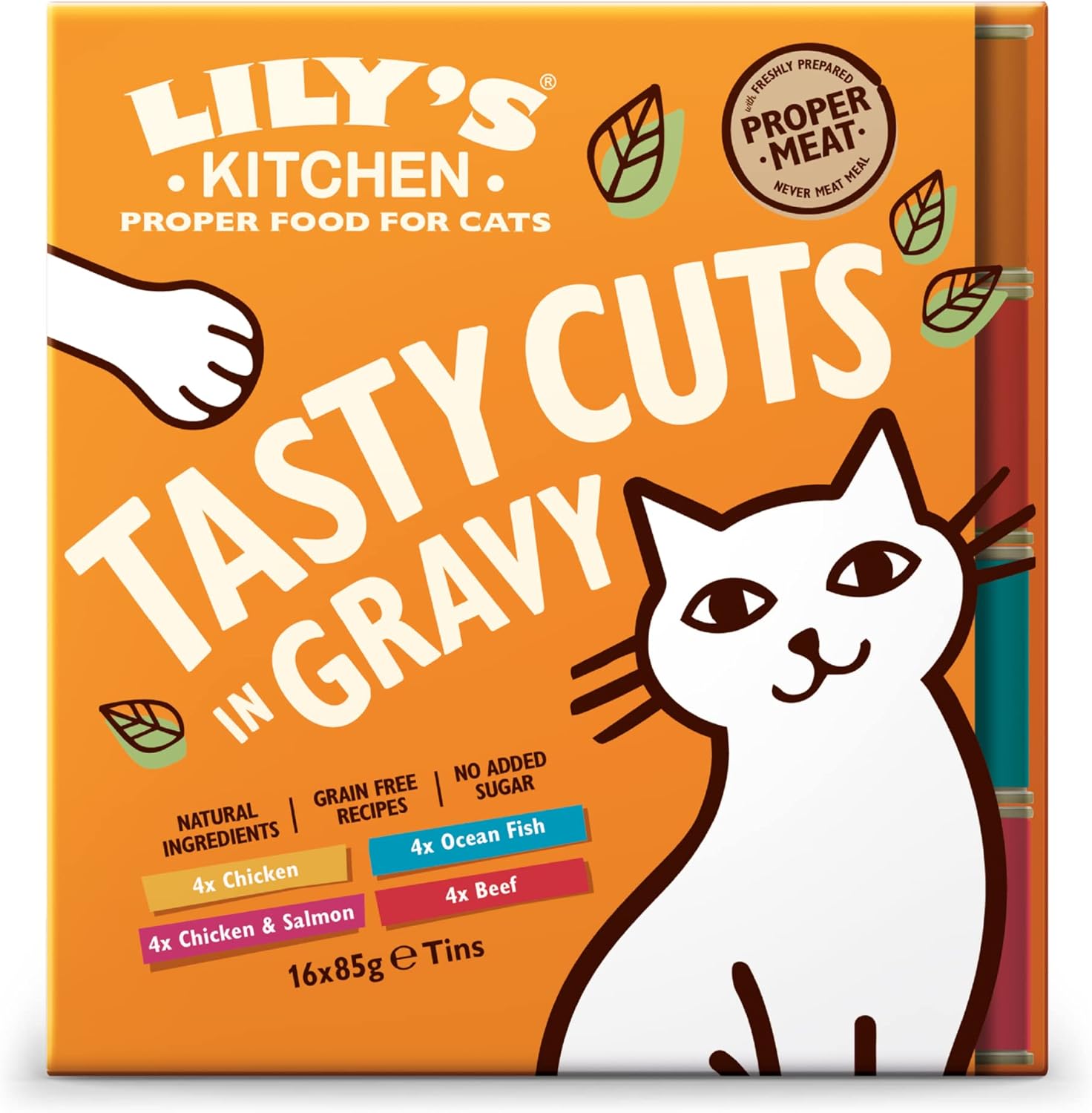 Lily's Kitchen Natural Adult Wet Cat Food in Gravy - Tasty Cuts Mixed Multipack - Complete Grain-Free Recipes (16 Tins x 85g)-0