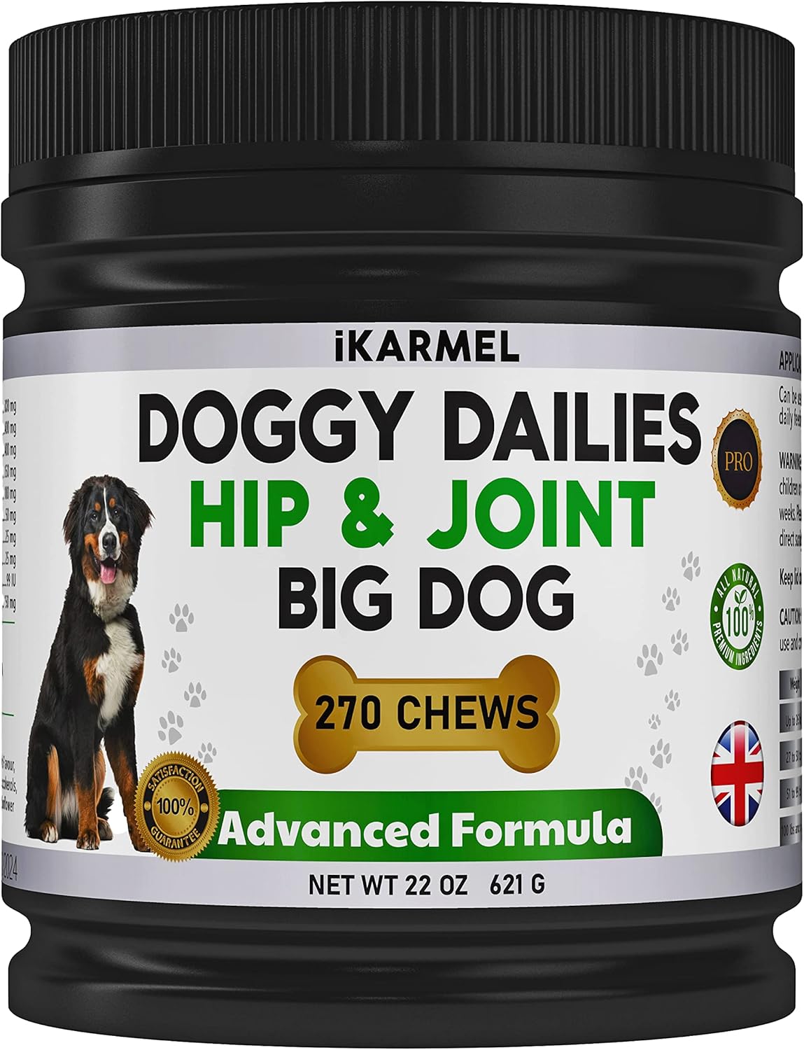 iKarmel Joint Supplements for Dogs | Hip and Joint Care | with Glucosamine, Chondroitin, and Green-Lipped Mussels | Puppy to Senior Dog Treats for Stiff Joints (270 Chews)-7