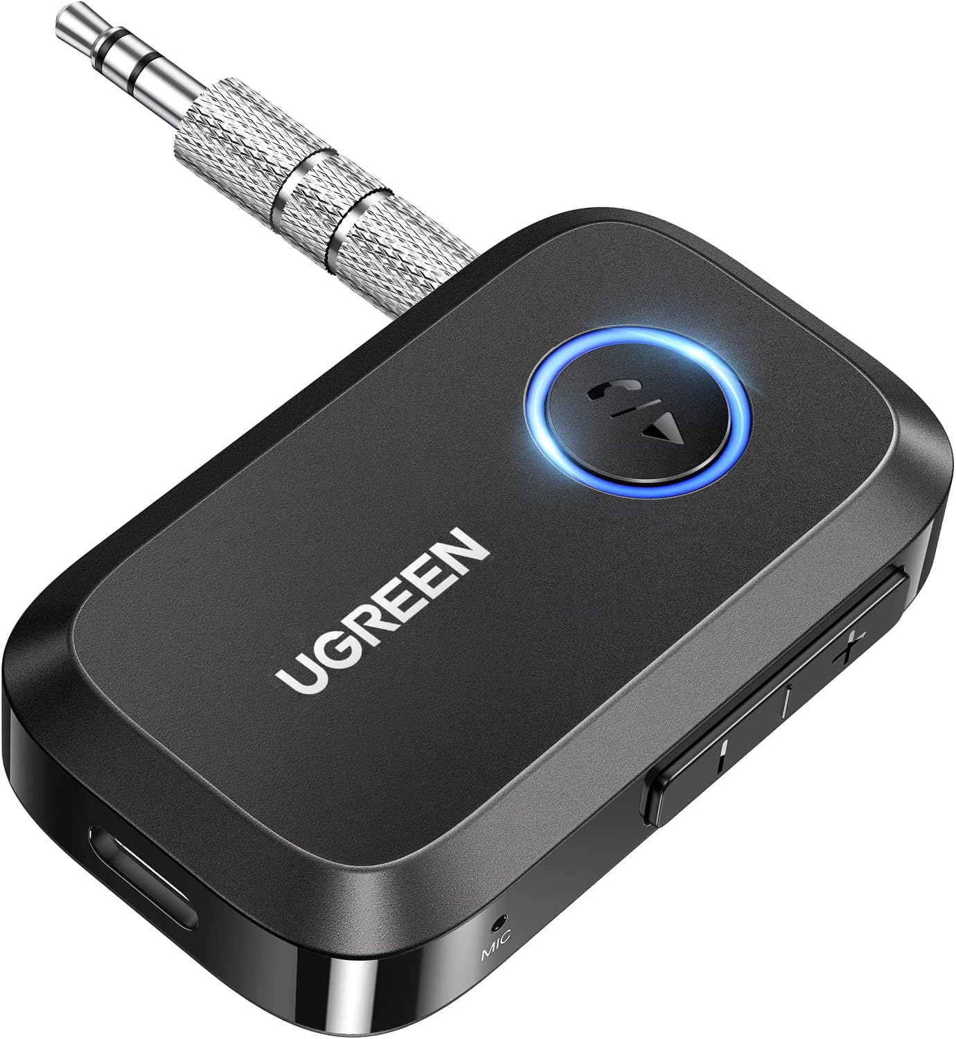 UGREEN Car Bluetooth 5.3 AUX Adapter, Mini Bluetooth 5.3 Receiver for Home Stereo/Speaker/Wired Headphones/Car, Bluetooth Car Receiver AUX, Handsfree Call, Dual Device Connection, 15 Hour Playtime-0