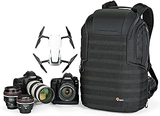 Lowepro ProTactic 450 AW II Black Pro Modular Backpack with All Weather Cover, Camera Bag for Professional Use, for Laptop Up to 15", Backpack for Professional Cameras and Drones, LP37177-GRL, Black