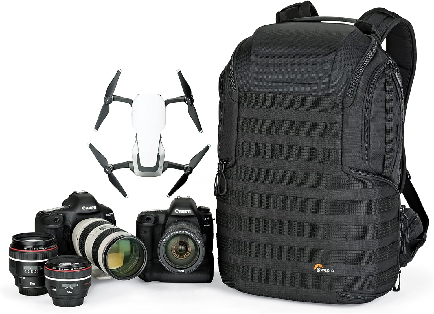 Lowepro ProTactic 450 AW II Black Pro Modular Backpack with All Weather Cover, Camera Bag for Professional Use, for Laptop Up to 15", Backpack for Professional Cameras and Drones, LP37177-GRL, Black-0