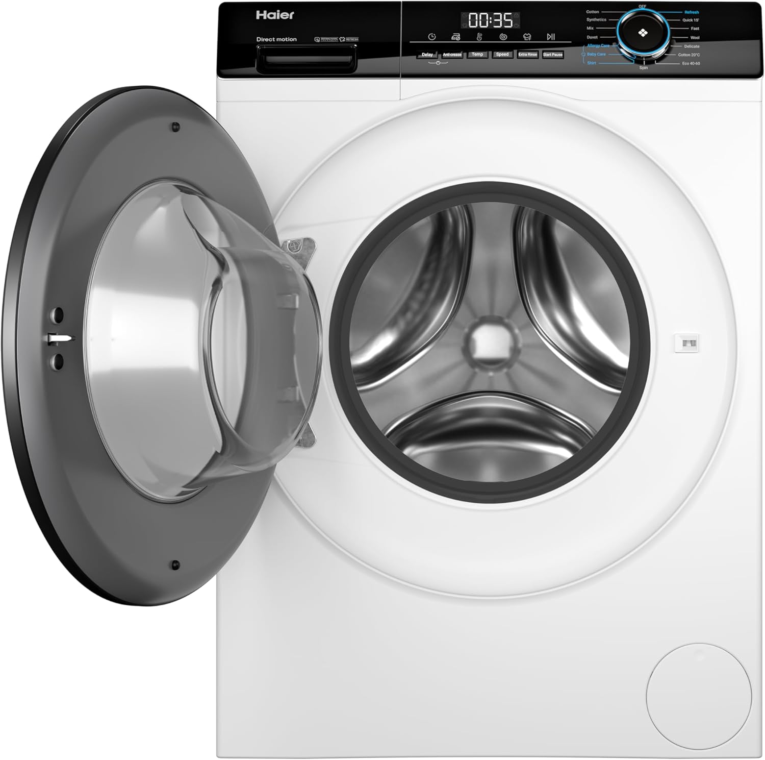 Haier i-Pro Series 3 HW100-B14939 10kg Washing Machine with 1400 rpm - White - A Rated-1