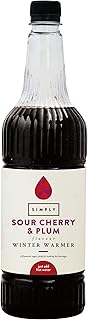 Simply Sour Cherry & Plum Winter Warmer Syrup, Vegan and Nut Free Flavoured Syrup for Hot Drinks (1 Litre)