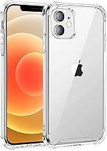 Whioltl Compatible with Apple iPhone 12 and iPhone 12 Pro Case, Crystal Clear Phone Cover, Shock-Absorption Protective and Anti-Scratch, Basic Case for iPhone 12 - Transparent 6.1-Inch