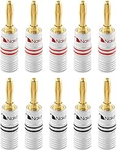 Nakamichi Excel Series 24k Gold Plated Banana Plug 12 AWG - 18 AWG Gauge Size 4mm for Speakers Amplifier Hi-Fi AV Receiver Stereo Home Theatre Audio Wire Cable Screw Connector 10 Pcs (5-Pairs)