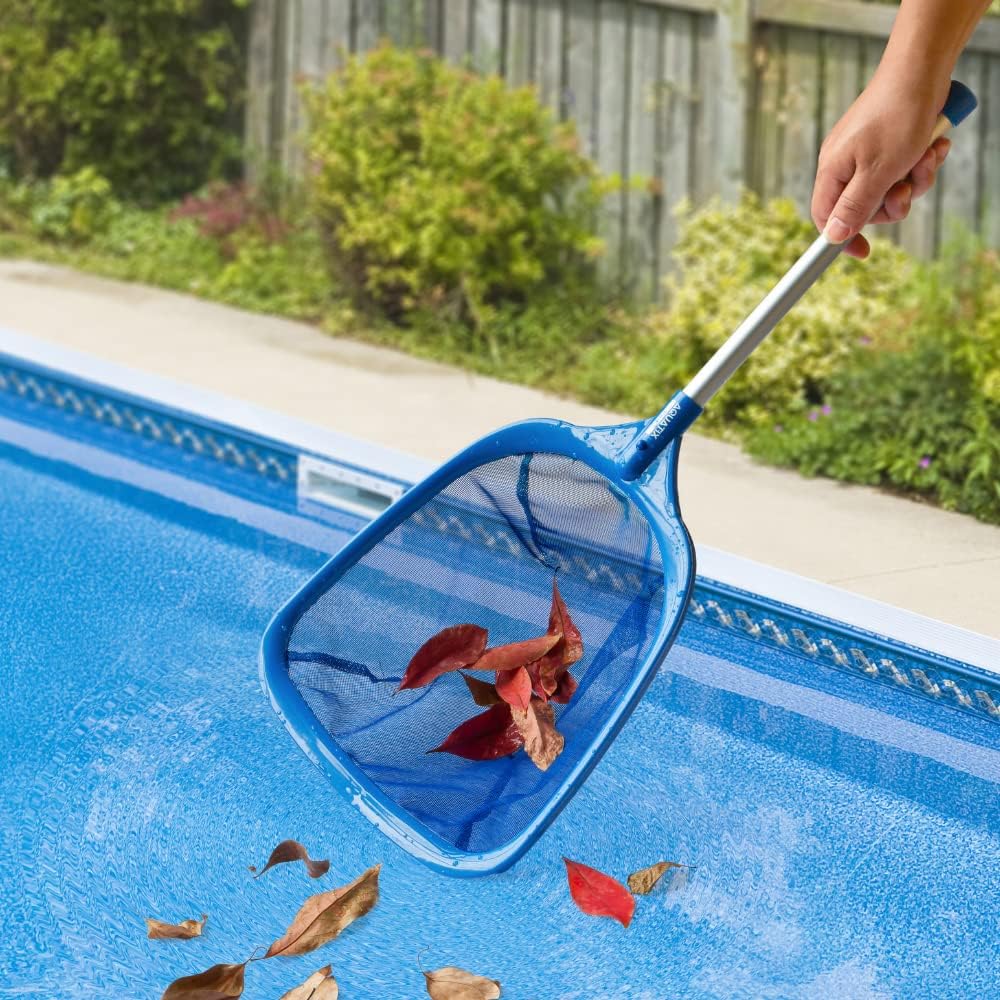 Aquatix Pro Hand Leaf Skimmer for Spa, Hot Tub & Pool with 12” Aluminum Pole, Fine Mesh Deep Bag Net, Suitable for above Ground Swimming Pools, Kids Inflatables & Ponds, Remove Leaves & Debris Fast-1