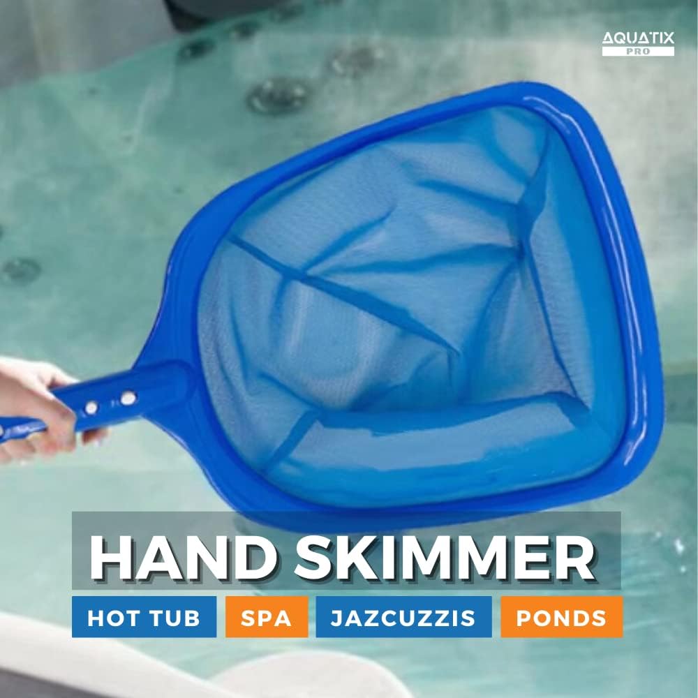 Aquatix Pro Hand Leaf Skimmer for Spa, Hot Tub & Pool with 12” Aluminum Pole, Fine Mesh Deep Bag Net, Suitable for above Ground Swimming Pools, Kids Inflatables & Ponds, Remove Leaves & Debris Fast-3