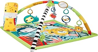 Fisher-Price 3-In-1 Rainforest Sensory Gym & Baby Play Mat | Baby Play Gym Mat for Newborn to Toddler with Light Up Musical Sloth, Toys and Comfy Jungle Gym Playmat Toys | Playmats & Floor Gyms, HJW08