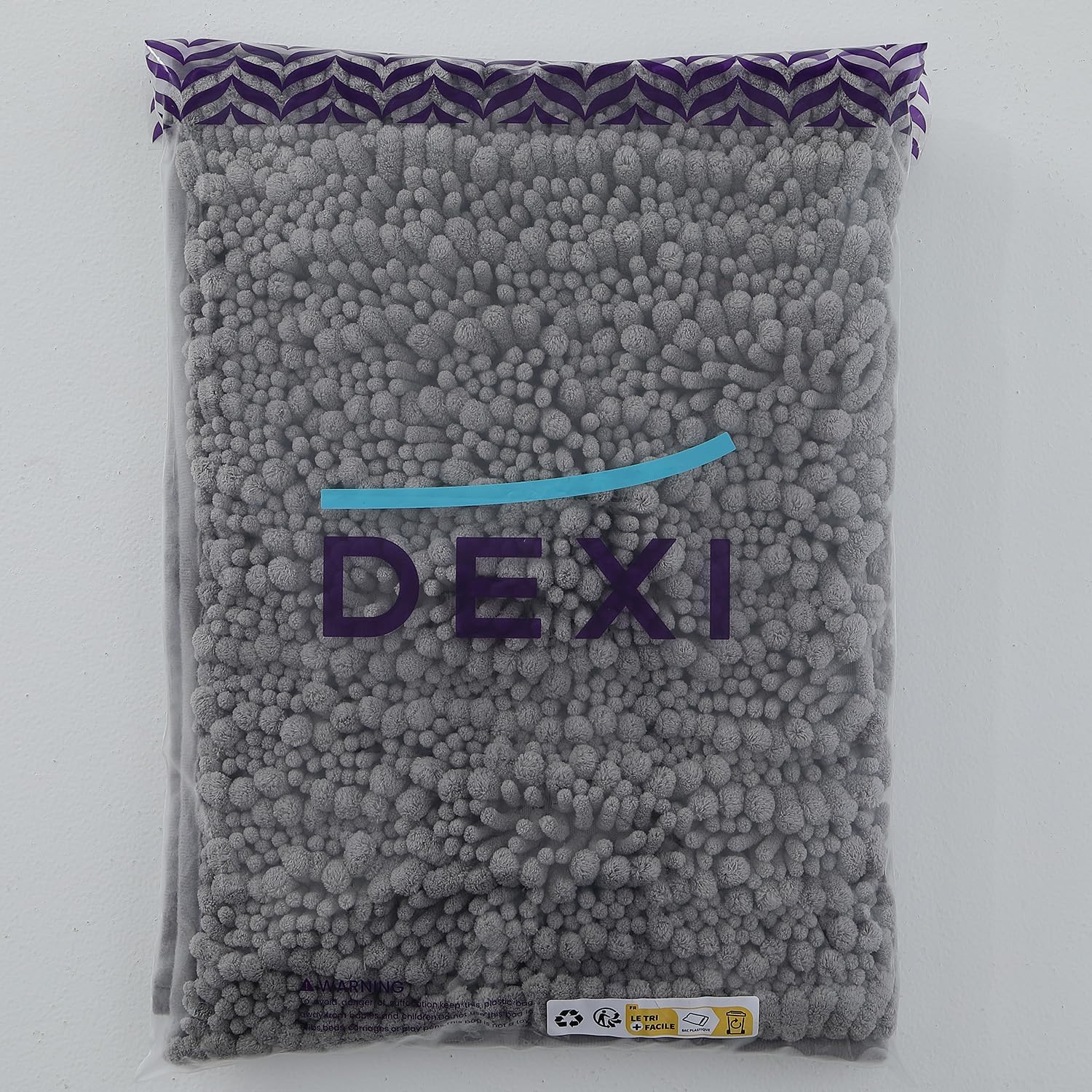 DEXI Chenille Bath Mat, Non Slip Thick Bathroom Mat, Absorbent and Soft Bath Rugs, Washable Carpet Runner Floor Mat, 40 x 60cm, Grey-8