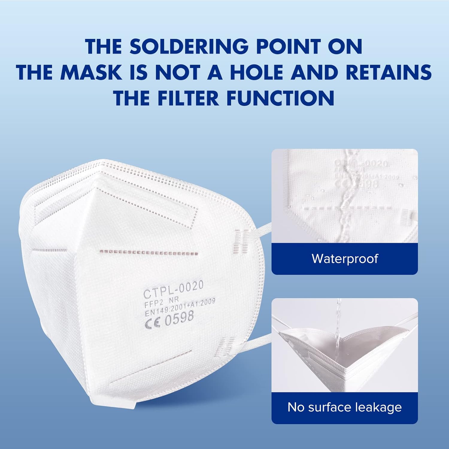 ctc connexions FFP2 Mask 20Pack Disposable FFP2/KN95 Dust Face Masks CE0598 Certified EN149 Standard 5 Layers Filter Protective Mask Individually Packaged-4