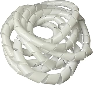 On1shelf Cable Tidy Spiral Wrap, White- 19mm (5m)