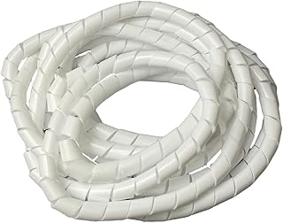 On1shelf Cable Tidy Spiral Wrap, White- 12mm (5m)