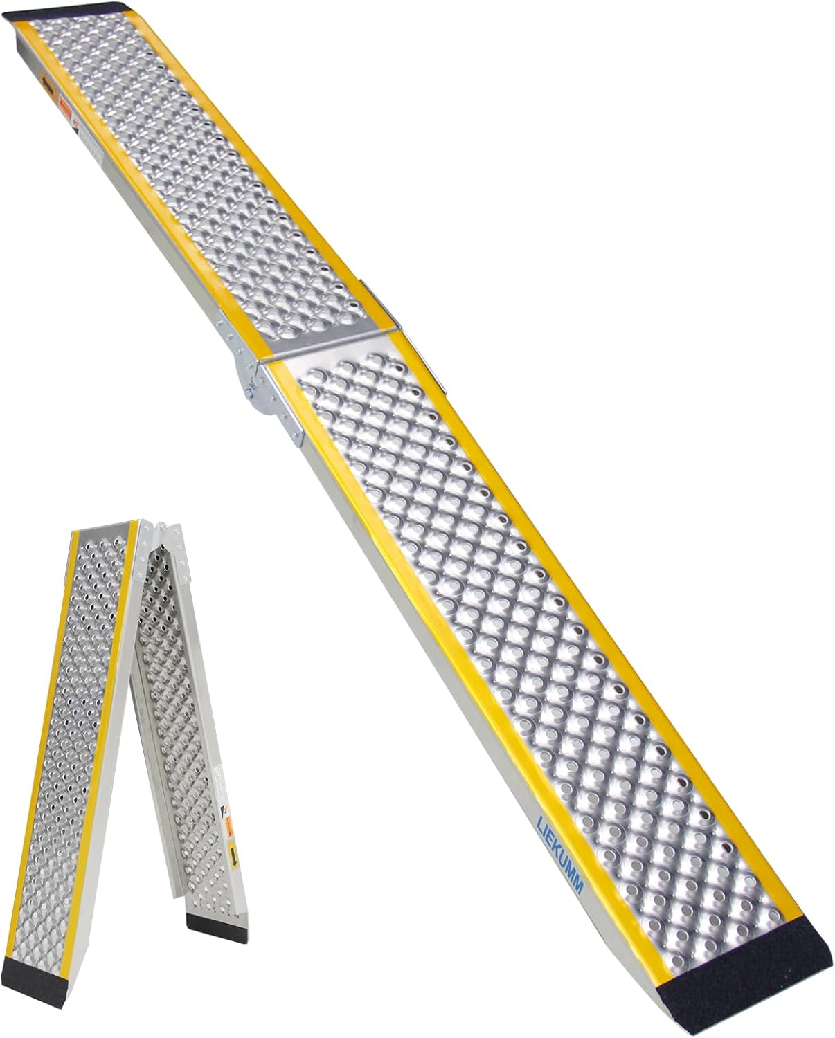 LIEKUMM Loading Ramp, 200 X21.5 cm Foldable Motorbike Loading Ramp, 300KG Capacity Aluminum Motorcycle Ramp for Van, ATV, Quad Bike, Truck-0