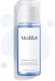 Medik8 Press & Clear - Exfoliating 2% BHA Clarifying Toner - Salicylic & Tranexamic Acid - Reduces Blemishes, Blackheads & Oiliness - 150ml