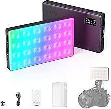 SMALLRIG RM120 RGB Video Light, Camera Light Panel, Portable Light Photography with 5000 mAh Battery, 12 Lighting Effects, 2500-8500K Dimmable, for Photography, Vlogging, Video Conference - 3808