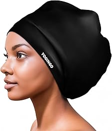 Extra Large Swimming Cap for Long Hair - Swim Cap Designed for Dreadlocks, Weaves, Hair Extensions, Braids, Curls & Afros - Swimming Hat Women & Men - Silicone Adult Swimming Cap