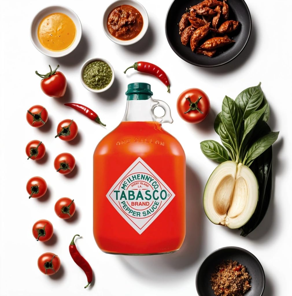 Tabasco Original Red Pepper Sauce (3,780 ML) Gallon - The world-famous red hot chilli sauce with its unmistakable flavour in the largest bottle on the market.-3