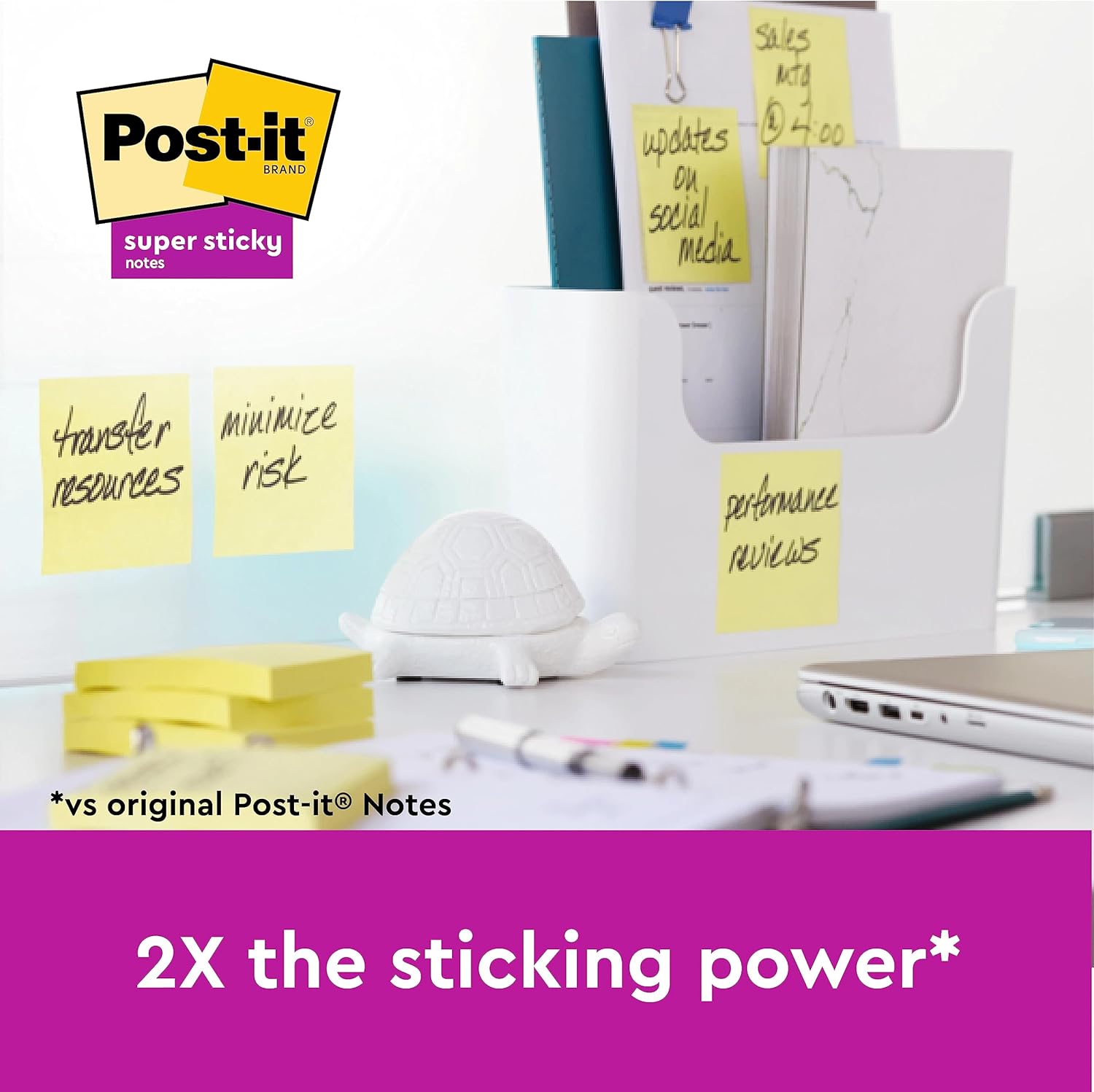 Post-it Super Sticky Notes, Double the Sticking Power, 6 Pads, 540 Sheets, 76 mm x 76 mm - School and Office Supplies, Self Stick Notes for Boards, Monitors & Walls-7