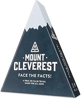 100 PICS MOUNT CLEVEREST - Original Edition, Stocking Filler & Birthday Gift, True or False Trivia Game for Adults & Kids, Fun Family Travel Game