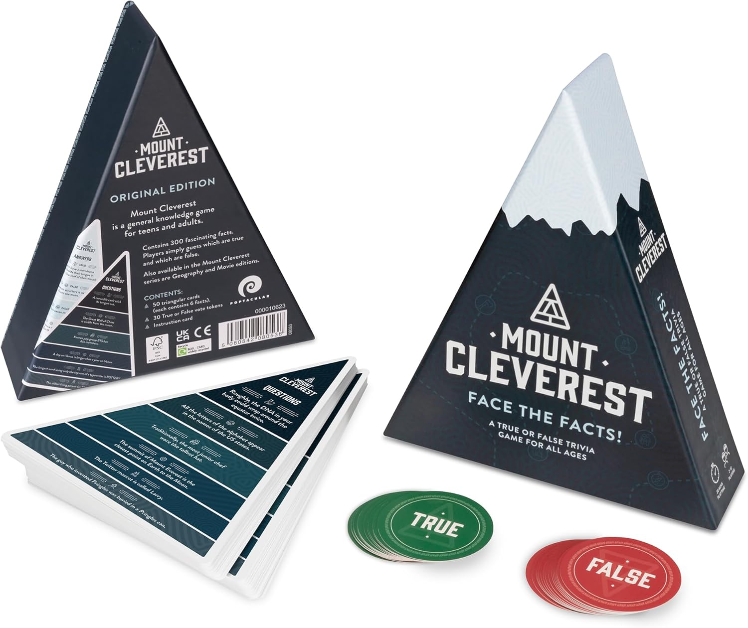 100 PICS MOUNT CLEVEREST - Original Edition, Stocking Filler & Birthday Gift, True or False Trivia Game for Adults & Kids, Fun Family Travel Game-2