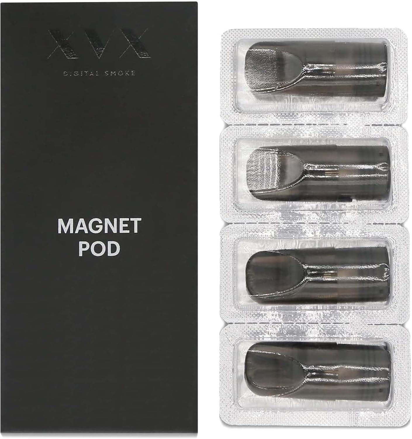 XVX MAGNET POD REPLACEMENTS - 4 PACK - E CIGARETTE VAPE PEN REFILL - MESH COIL - 2ML TANK - REFILLABLE - COMPATIBLE WITH ALL E LIQUIDS-0