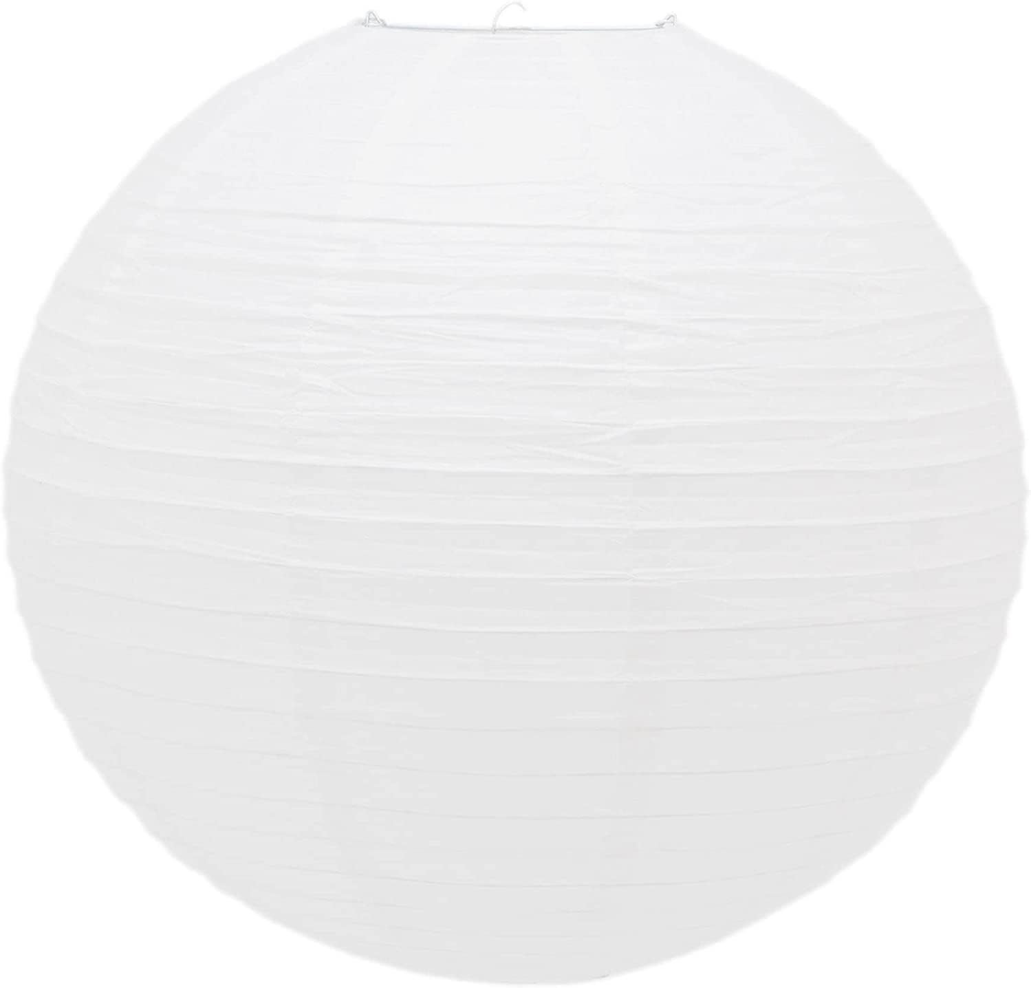 KARRMA 2 x White Paper Lampshade - Classic Bamboo Style Ribbed Paper Lantern Lamp Shade (50 CM)-4