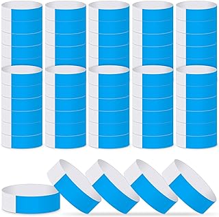 ASTARON Event Wristbands 200 Pcs Paper Wristbands for Events Waterproof Event Bracelets Arm Bands Blue Party Wristbands for Events Clubs Lightweight Concert Wristbands