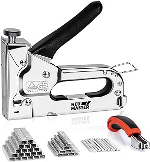 NEU MASTER Staple Gun, 3 in 1 Heavy Duty Staple Gun with Stapler Remover and 2000Pcs Staples/Nails, Manual Staple Gun for Upholstery, Fixing Material, Decoration, Carpentry, Furniture