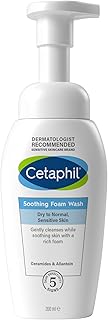 Cetaphil Soothing Foam Face Wash, 200ml, Foaming Cleanser with Ceramides for Normal, Dry or Sensitive Skin, Vegan-Friendly