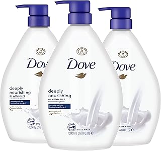 Dove Deeply Nourishing Moisturising Shower 1000 ml Deep Nourishing Body Wash with Integrated Pump (Pack of 3)