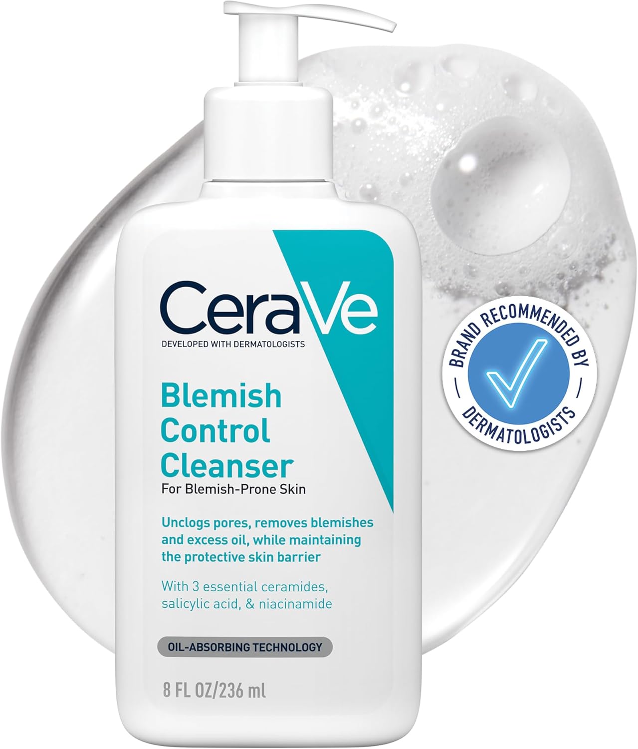 CeraVe Blemish Control Face Cleanser with 2% Salicylic Acid & Niacinamide for Blemish-Prone Skin 236ml-0