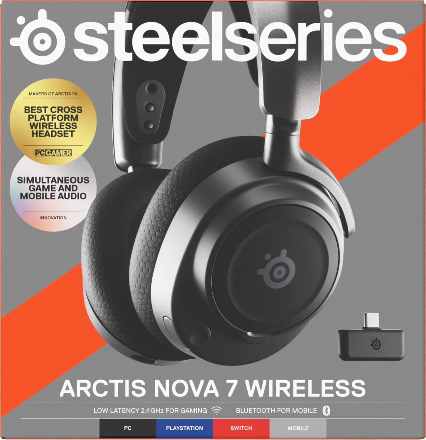 SteelSeries Arctis Nova 7 Wireless Multi-Platform Gaming Headset - Neodymium Magnetic Drivers - Dual Wireless 2.4GHz & Bluetooth - 38Hr USB-C Battery - ClearCast Gen2 AI Mic - PC, PS5, Switch, Mobile-14