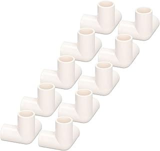 3 Way Pipe Fittings, 10PCS PVC Pipe Connector, 3 Way Pipe Fittings Plastic Tee Fitting Elbow Corner Connector 25mm /1inch Inner Diameter Tee(White)