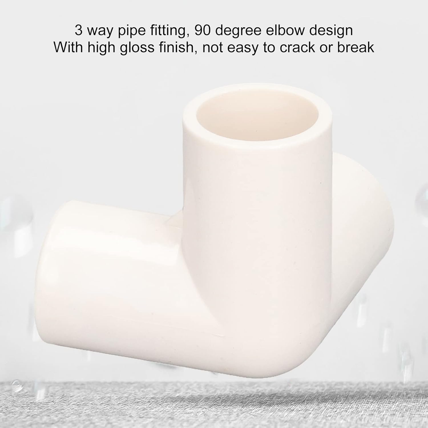 3 Way Pipe Fittings, 10PCS PVC Pipe Connector, 3 Way Pipe Fittings Plastic Tee Fitting Elbow Corner Connector 25mm /1inch Inner Diameter Tee(White)-8