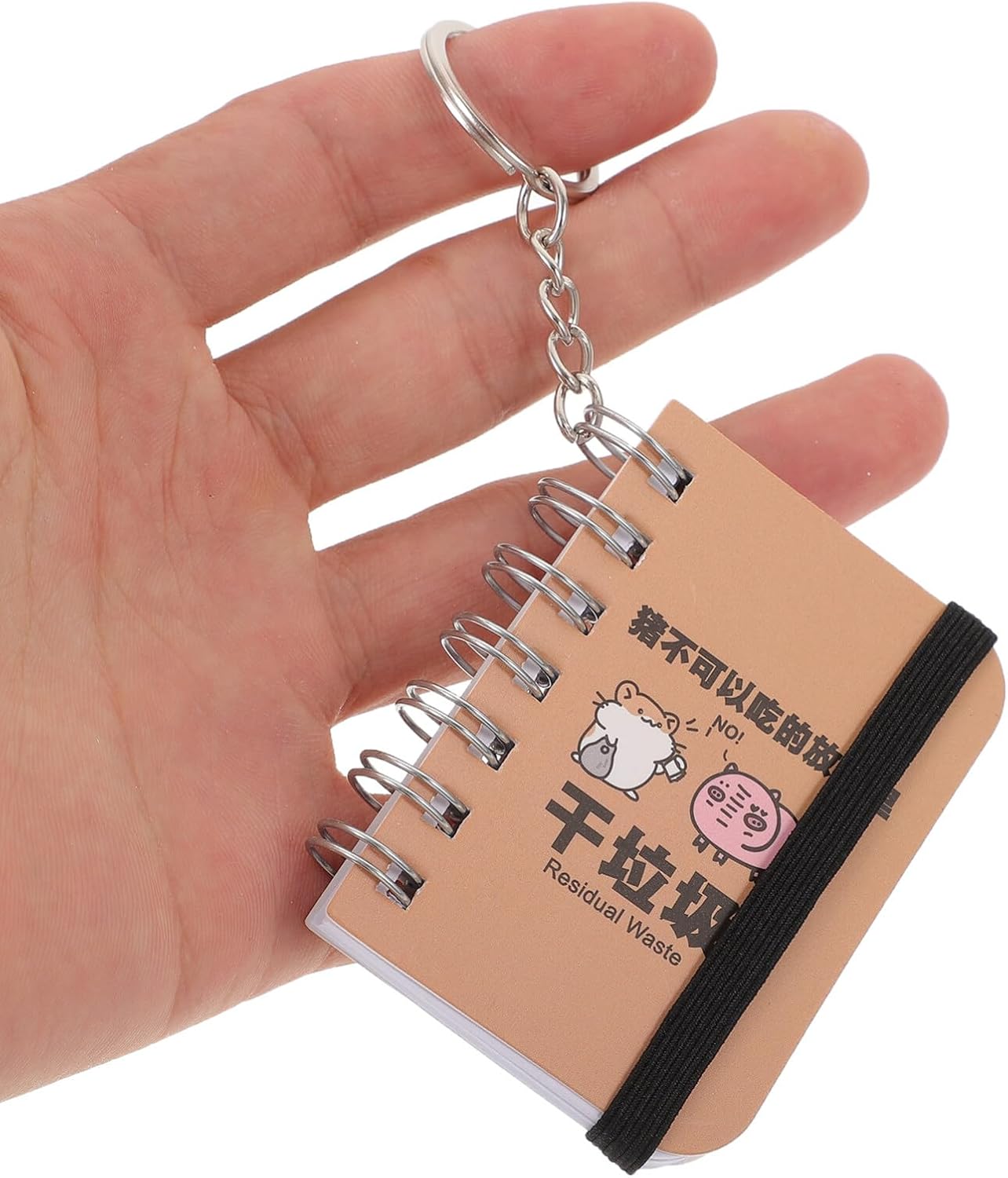 BESPORTBLE Miniature Notebook Keychain Diary Keychain, Mini Pocket Notebook, Small Book Key Ring, Writing Drawing Diary Notepad for Kids Girl Boy 4pcs Mini Notebook Keyring-1