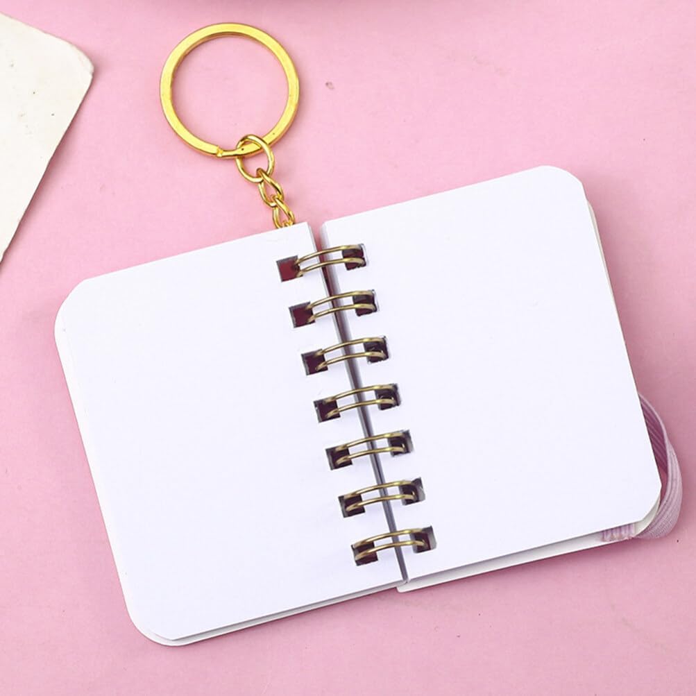 BESPORTBLE Miniature Notebook Keychain Diary Keychain, Mini Pocket Notebook, Small Book Key Ring, Writing Drawing Diary Notepad for Kids Girl Boy 4pcs Mini Notebook Keyring-13