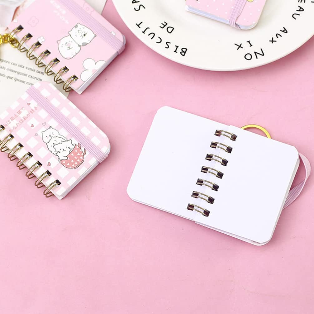 BESPORTBLE Miniature Notebook Keychain Diary Keychain, Mini Pocket Notebook, Small Book Key Ring, Writing Drawing Diary Notepad for Kids Girl Boy 4pcs Mini Notebook Keyring-5