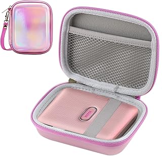 Yerdos Storage Carry Travel EVA Hard Case for Instax Mini Link Smartphone Printer with Elastic Strap（Laser Pink）