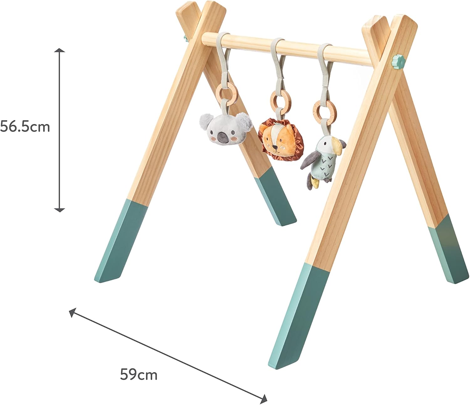 Nuby Animal Adventures Wooden Play Gym – Activity Baby Suitable from Birth with Toys for Sensory Development, One Size-5