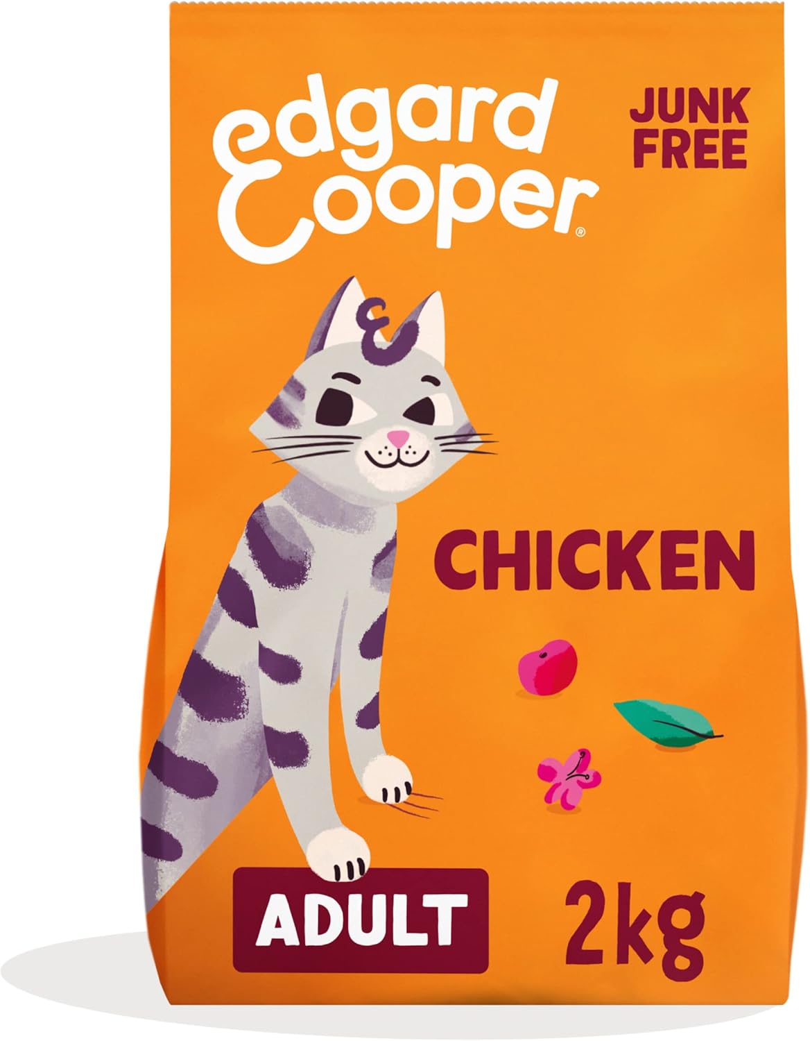 Edgard and Cooper Dry Cat Food Grain Free Adult Chicken 2kg - Natural, Fresh Meat for indoor or outdoor cats, Junk free, Healthy Ingredients, help support sensitive stomachs-0