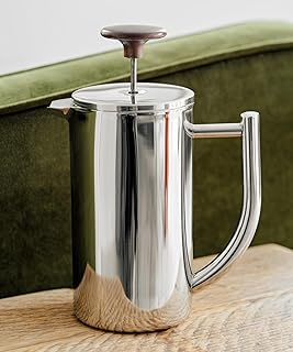 CAFE CONCETTO Cafetiere Coffee Maker - French Press - Vacuum Insulated Aki (Silver, 24oz)