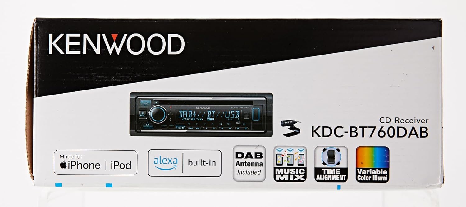 Kenwood KDC-BT760DAB CD Car Radio with DAB+ and Bluetooth Hands-Free Kit (USB, AUX-In, 2 x Pre-Out 2.5 V, Amazon Alexa, Sound Processor, 4 x 50 W, VAR Lighting, Antenna)-6