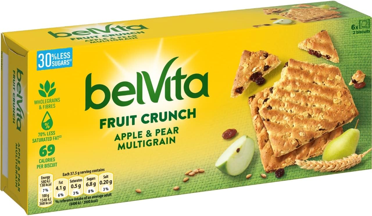 Belvita Fruit Crunch Apple & Pear Multigrain Biscuits 225 g-1