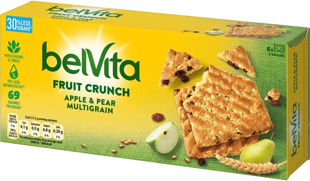 Belvita Fruit Crunch Apple & Pear Multigrain Biscuits 225 g-2