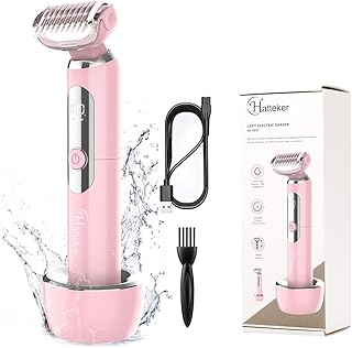 Hatteker Electric Lady Shaver Razor Wet and Dry Waterproof Bikini Trimmer for Women Rechargeable Legs Underarms Public Hair Painless Extendable Handle