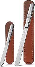 FVION Nail File Set - 2 PCS Professional Metal Nail Files, Stainless Steel Nail File for Fingernails Toenails, Double-Sided Nail File with Coarse and Fine Manicure Pedicure Tools