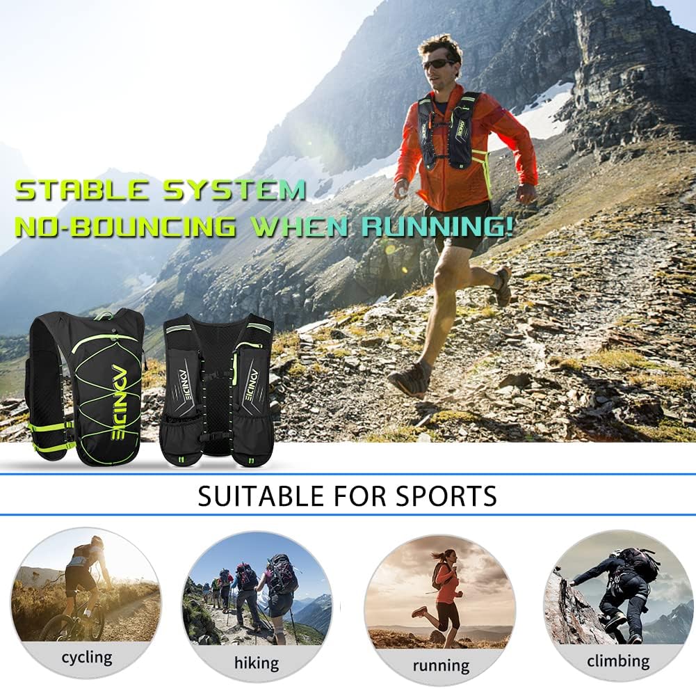 Hydration Backpack, Geila Running Hydration Vest, Marathon Trail Running Backpack, Breathable Rucksack Outdoors Sport Marathoner Running Vest, Light Water Backpack-6