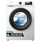 Hisense-WFQP6012EVM-Freestanding-6 KG-Front Load Durable Inverter Washing Machine-Steam Wash-Quick Wash-15 Washing Programs-1200 RPM-White-Energy Rating C